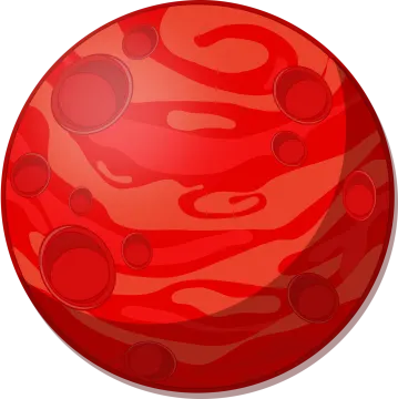 an image of a red planet on a white background