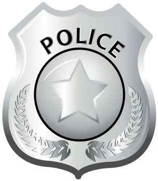a police badge on a white background