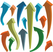 a group of arrows in different colors