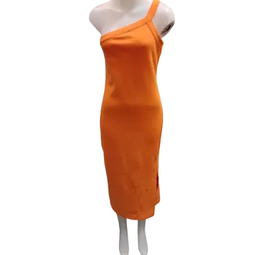 an orange dress on a manne