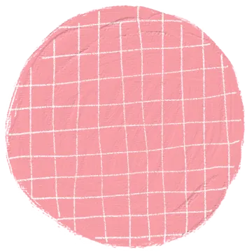 a pink circle with white lines on it