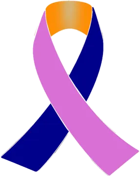 a purple and orange awareness ribbon