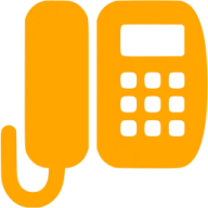 an orange phone with a white background