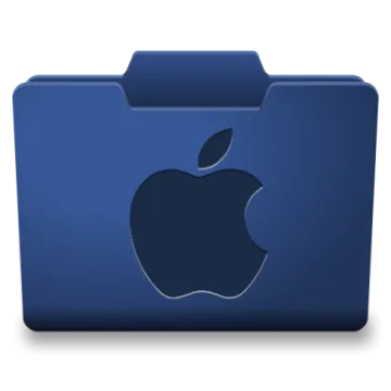 a folder with an apple logo on it