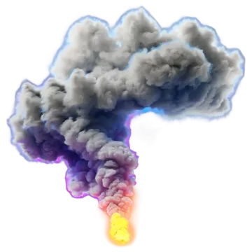 a cloud of smoke is seen in this image