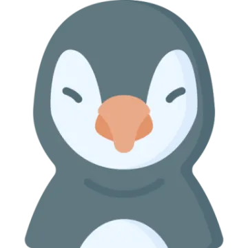 a penguin with its eyes closed