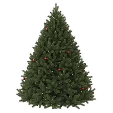 a christmas tree with red and gold ornaments