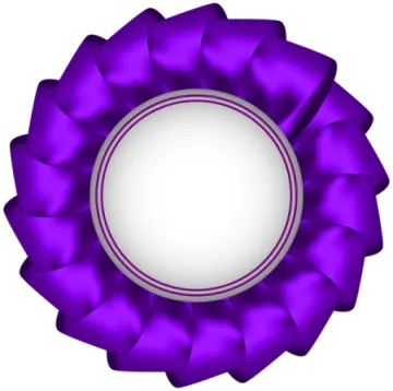 a purple rosette on a white background
