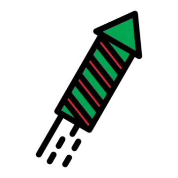 a green and red dynamite icon