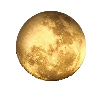a yellow moon on a white background