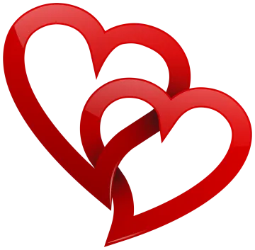 two red hearts clipart
