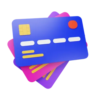 three credit cards stacked on top of each other ones