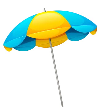 a beach umbrella on a white background