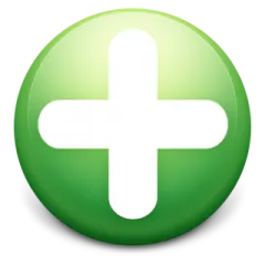 the green plus logo on a white background