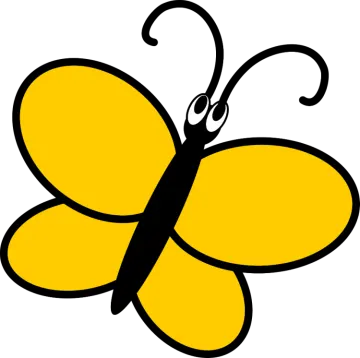a yellow butterfly clipart