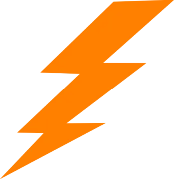 an orange lightning bolt