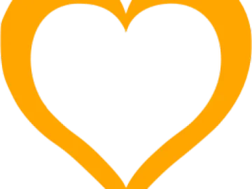 an orange heart with a white background