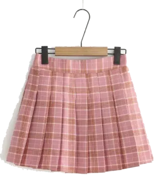 pink plaid plea skirt