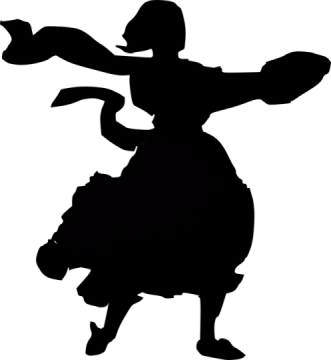 a silhouette of a woman dancing