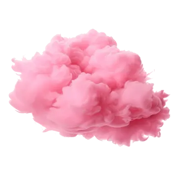 a pink cloud of ink on a white background