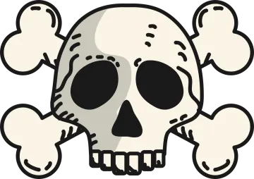a skull with bones on it