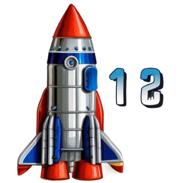 a rocket with the number one on it