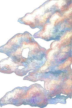 a painting of clouds in the sky