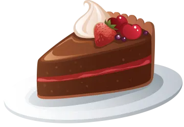 a piece of chocolate cake with berries and whipped cream