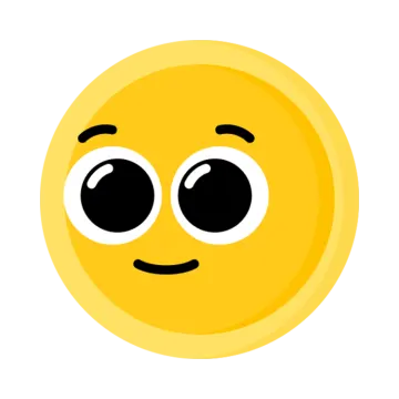 a yellow smiley face with big eyes