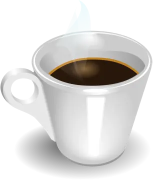 a cup of coffee on a white background