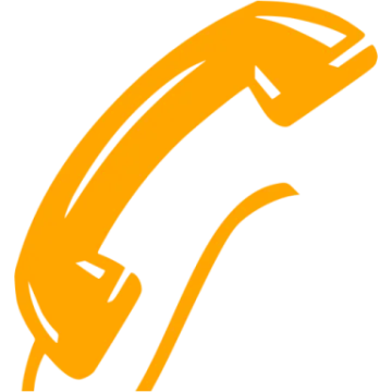 an orange phone with a white background
