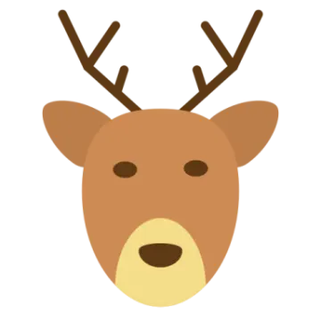 a reindeer head with ants on it