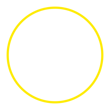 an orange circle with a white background