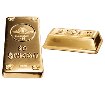 a gold bar next to a silver bar