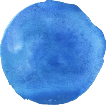 a blue circle painted with watercolor