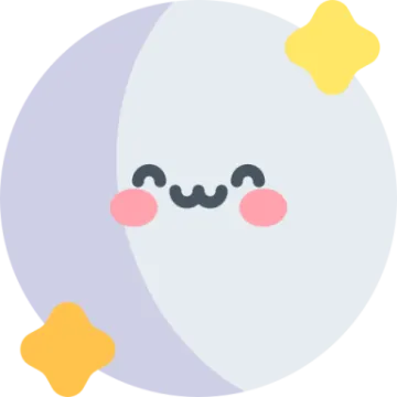 a cartoon moon with a smiley face on it