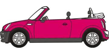 a pink convertible car