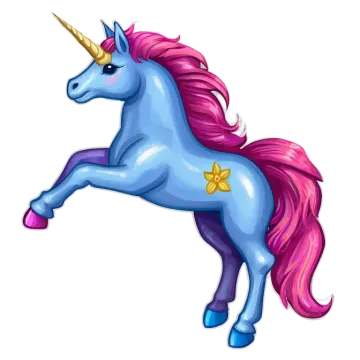 an image of a unicorn with pink hair