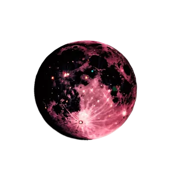 a pink moon with stars in the sky