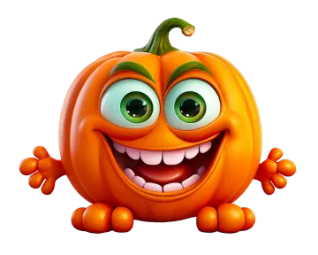 an orange pumpkin with a big smile on its face