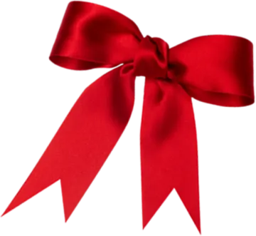 a red ribbon with a bow on it