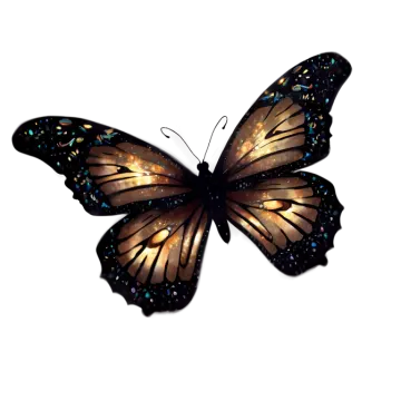 a black and brown butterfly on a white background