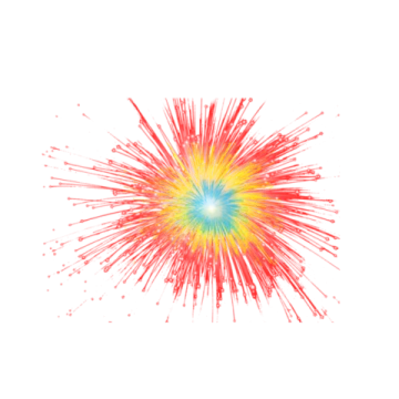 a colorful explosion on a white background