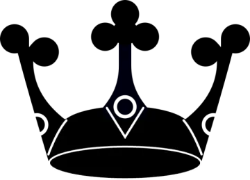 a black and white silhouette of a crown