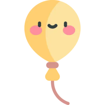 a yellow balloon with a pink nose