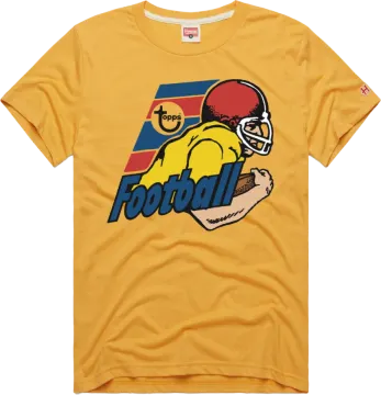 a yellow t - shirt with a football helmet on it