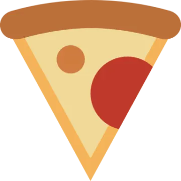 a slice of pizza on a white background