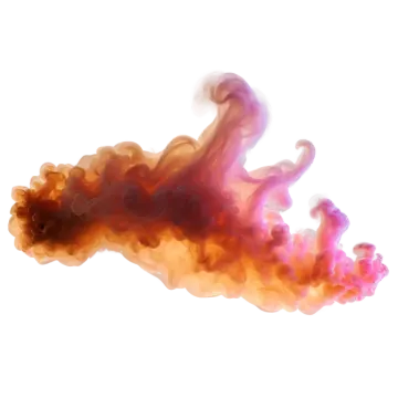 a red and orange smoke cloud on a white background