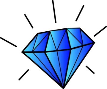 a blue diamond on a white background