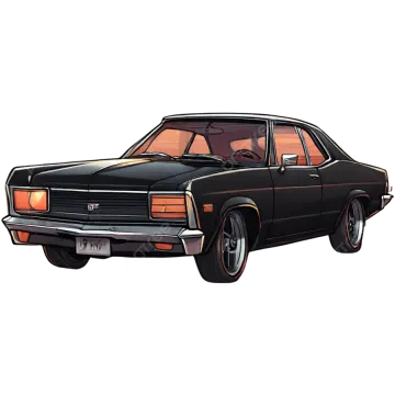 a black and orange car on a white background